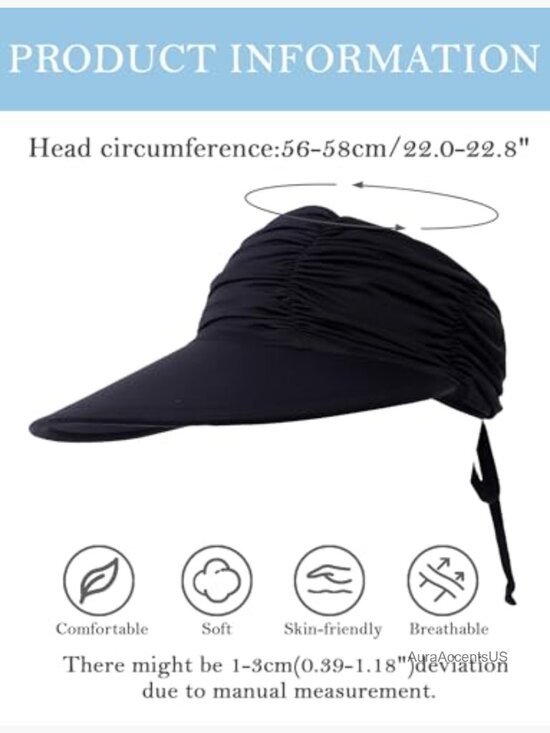 Wide Brim Visor Hat Adjustable UV Protection Summer Ponytail Hat for Beach Golf main image 5
